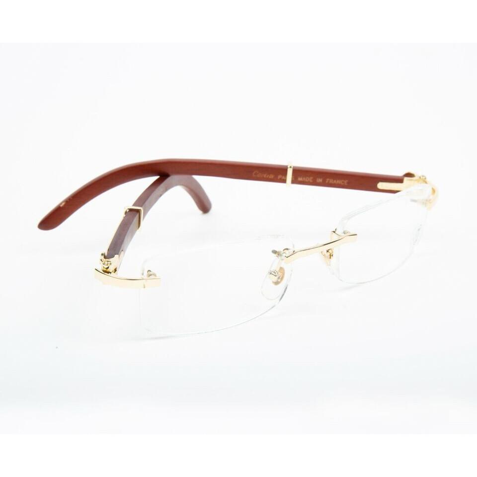 Luxury men Eyeglass GOLD wood /metal Frame Rx-able Spectacles Glasses 55-18-140 JL166605760426