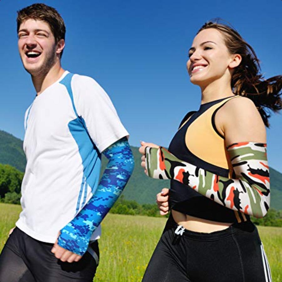 

15 Pairs Unisex UV Protection Arm Sleeves AntiSlip Ice Silk Cooling Covers for Sun Protection Running Cycling Driving Outdoor S United States