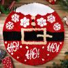 Thickened Cozy Mat Round Christmas Rug, 39" Imitation Cashmere Santa Snowflake Pattern, Holiday Party Floor Covering Area Rug for Home Living