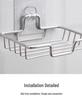 Stainless Steel Punch-Free Wall-Mounted Soap Dish with Suction Cup for Bathroom.