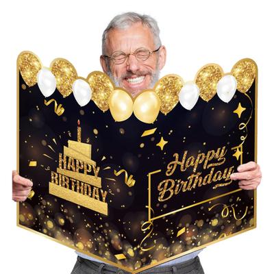 Libro de nombres para cumpleaños, letras impresas con temática dorada y negra, libro de visitas para feliz cumpleaños, decoración de cumpleaños, suministros para fiestas