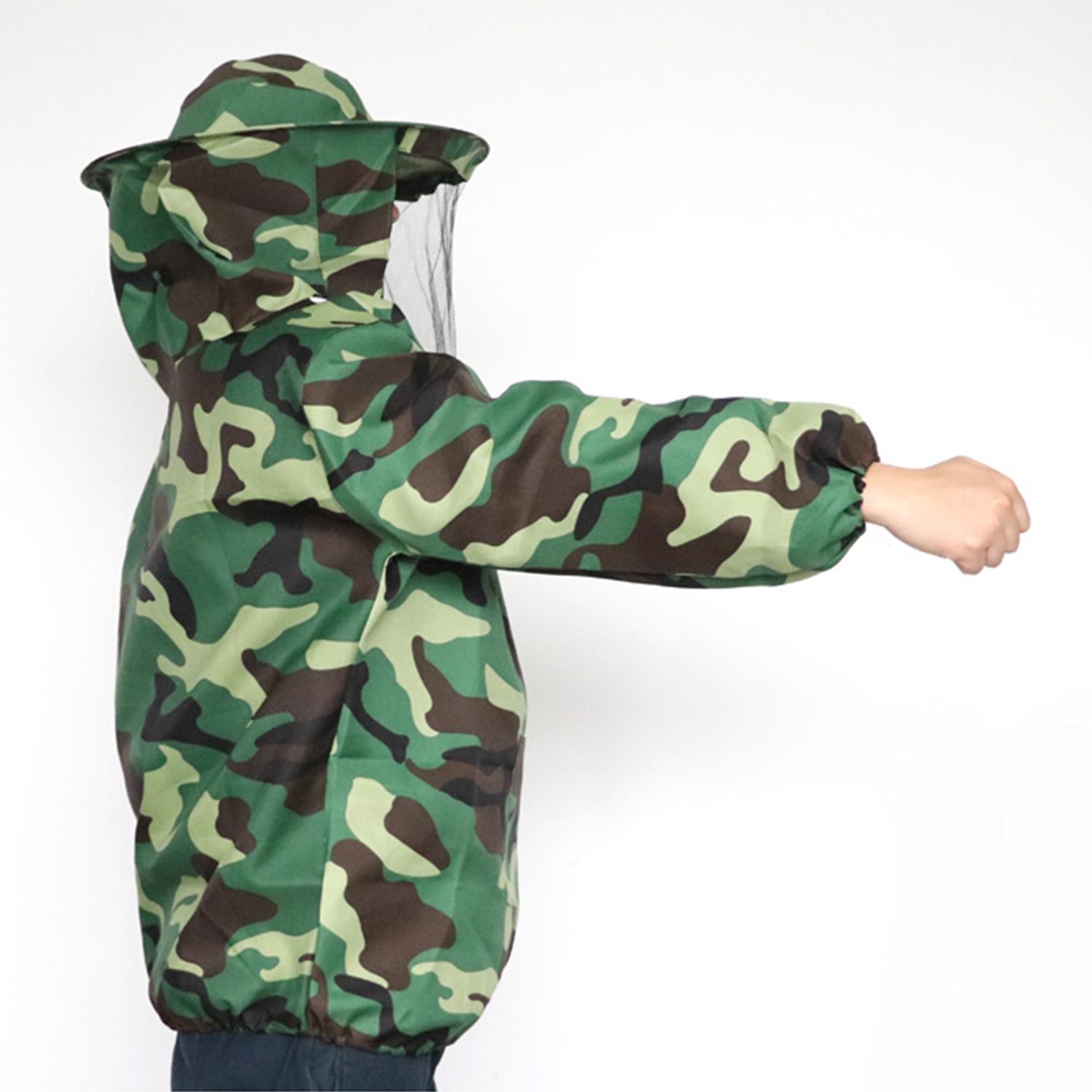 

Beekeeping Suit Bee Jacket with Beekeeping Hat Veil Zippered Professional Beekeeper Suit Beekeeping Protective Sleeves армія зелений колір