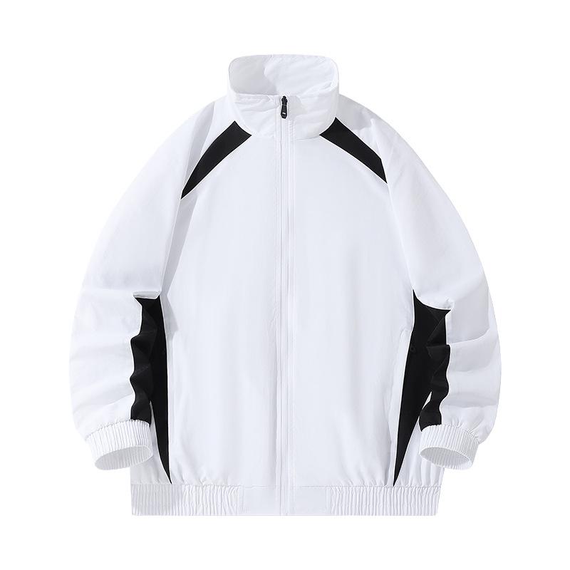 Men's Color Block Patchwork Jacket - Trendy, Loose, Stand Collar, Sports Casual for Spring and Autumn