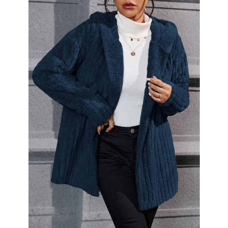 Fall And Winter New Warm Fashion Vertical Stripes Double-sided Polar Fleece Hooded Jacket