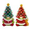10 Inch Lighted Christmas Gnome Tree Resin Reindeer/Santa Dog Gnome Tree with LED Light