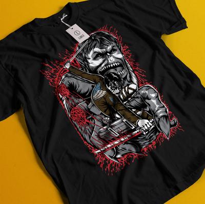 Camiseta Attack On Titan Eren Mikasa Camiseta Levi Camiseta AOT Erwin Hange Bestia Zeke