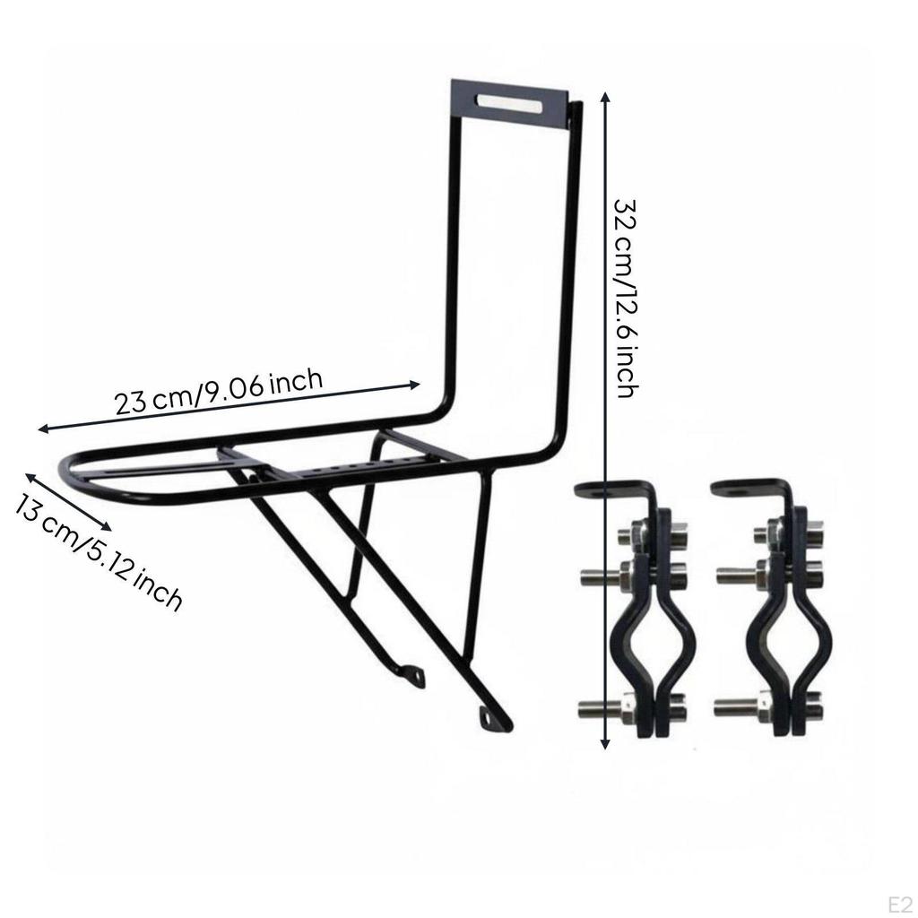 Bike Front Fork Rack Sturdy Steel Construction Cargo MultiFunctional Adventure