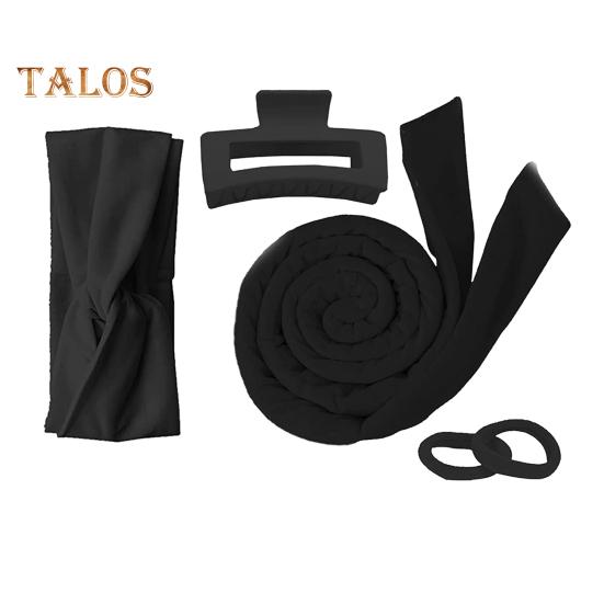 

1 комплект, без нагрева, ремень для завивки волос, повязка на голову, зажим-коготь, резинка, женская ночная бигуди для сна, мягкий ремень для завивки длинных волос, укладка чёрный