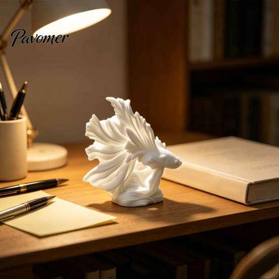 Graceful Fish Figurines Elegant Betta Sculpture Statue, 3D Printed Flowing Fins Sophisticated Display Pieces Figurine, Modern Art Ornament for Living