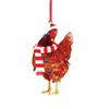 Funny Scarf Chicken Hanging Pendant Wooden Christmas Tree Pendant for 5pcs Xmas Tree