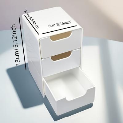 3-Tier Cosmetic & Desk Organizer. Portable Storage Box for Makeup, Jewelry, Office. No Assembly, Perfect for Travel & Home.