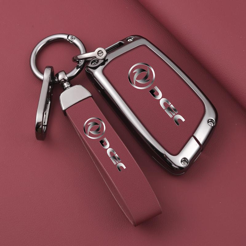 NEW Zinc Alloy Leather Car Key Case Cover Shell for DongFeng AEOLUS 2022 Keyring Keyless Protection Accessories