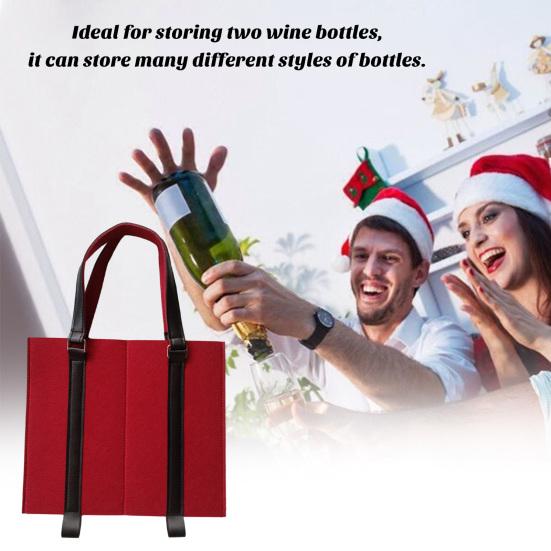 Wine Carrier Tote Bag with Handle Fall Prevention Champagne Beer Beverage Bottle Packaging Bag Felt Handbag