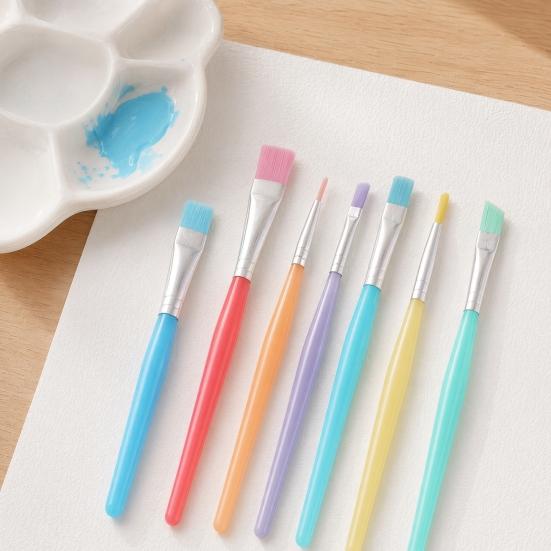 Professional Nylon Brush Set 6PCS Paint Brush, with Candy Colored Design, Flexible Oil Painting Brushes Bristles for Watercolor Acrylic Artist