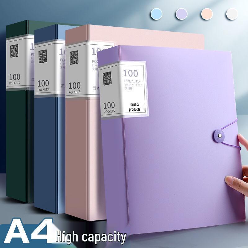 A4 Transparent Insert Pocket File for Office and Medical Record Organization