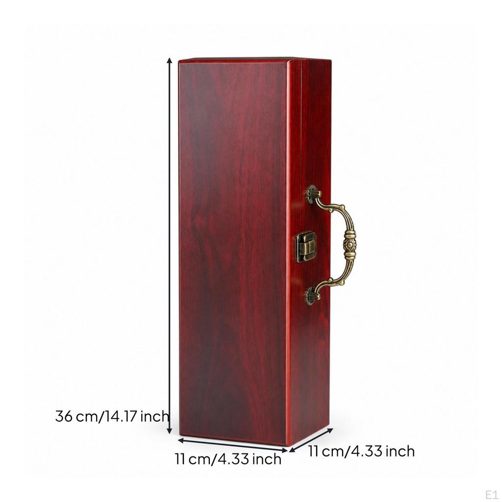 Wine Gift Box Stylish Wooden with Latch Rigid for Gifting, Celebrations