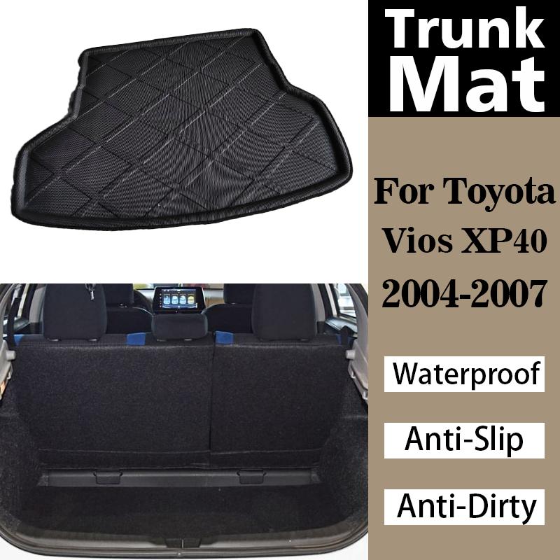 Car Trunk Mats For Toyota Vios XP40 2004-2007 Rear Trunk Boot Liner Mat Carpets Tray Cargo Liner Waterproof dirt-proof Anti-Slip
