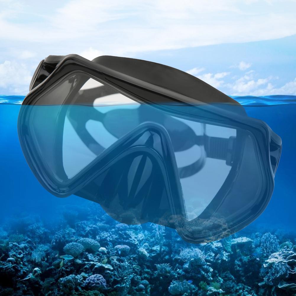 Diving Mask, Outdoor Adult Tempered Glasses Lenses Anti-fog Swimming Goggles Diving Mask for Snorkeling
