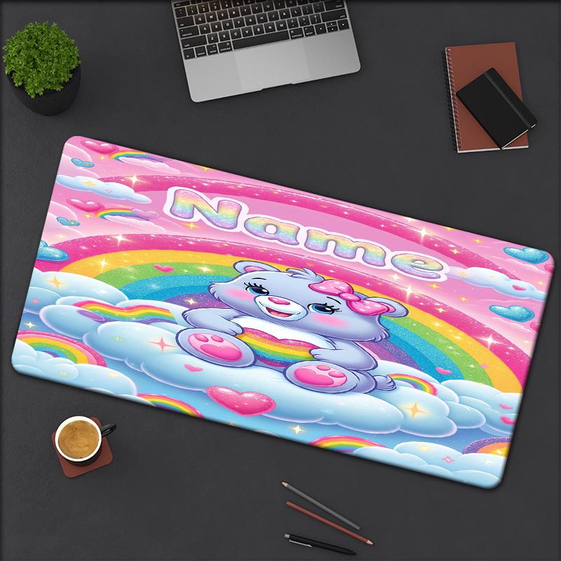 Custom Name Bear Theme Mouse Pad Non Slip Rubber Base Multifunctional Office Home Decor Perfect For Workspace Personalization