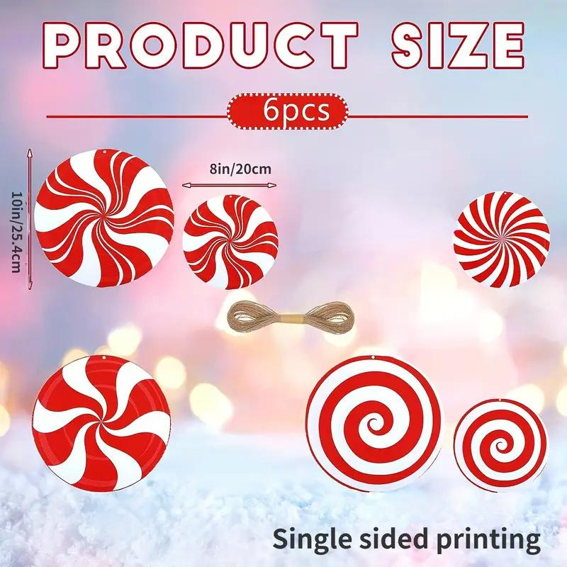 

6 шт./компл. Большой пластиковый кулон в виде конфеты, прочное и водонепроницаемое наружное украшение 6PCS