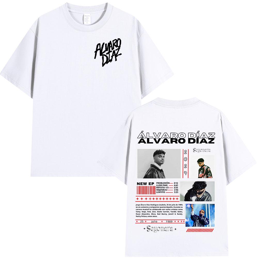 Rap Alvaro Diaz Sayonara Album Merch T Shirts Unisex Clothing Hip Hop Fashion Oversized Short Sleeve Tshirt Casual Cotton Tshirts