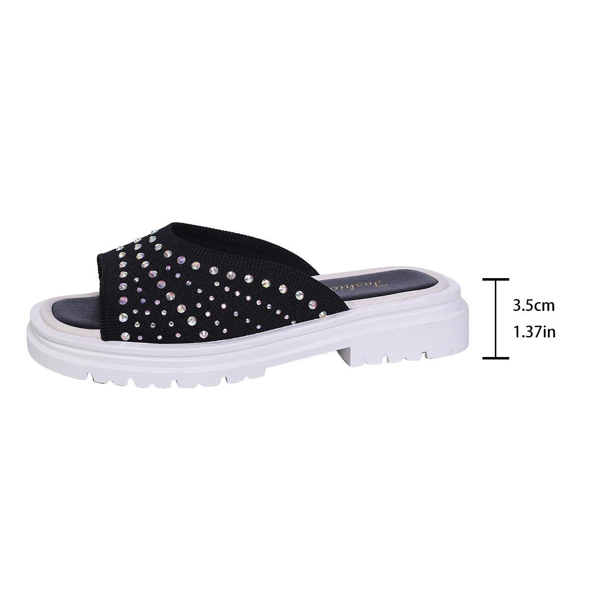 

Fashion Ladies Slippers Summer Fashion Casual Mesh Comfortable Sequined Platform Waterproof Slippers Outdoor Flat Shoes. Plus Size43 43 чорний