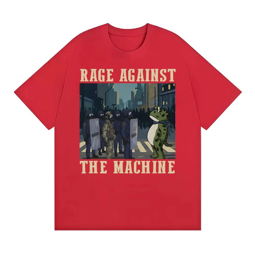 Portland Frog Protest Rage Against The Machine TShirt Funny Meme Graphic T Shirts Unisex Women Casual High Quality Cotton Tshirts