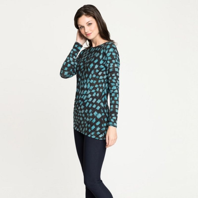 

Cotton Elastic Print Long Sleeve Pullover Shirt American Wrap Tops 24 Chubby Girl Spring and Summer New Arrival Thin and Comfortable Female 196 Black Blue Dot XL