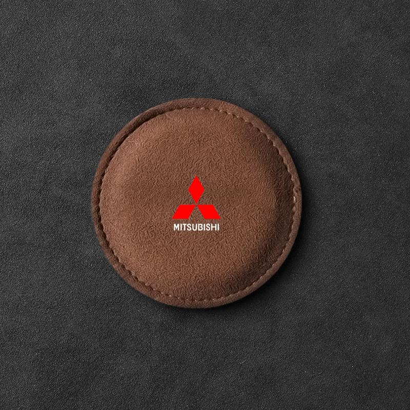 Car Cup Holder Pad PU Leather Slot Non-slip Coaster Mat For Mitsubishi Outlander Lancer 10 9 ASX RALLIART Eclipse L200 Pajero