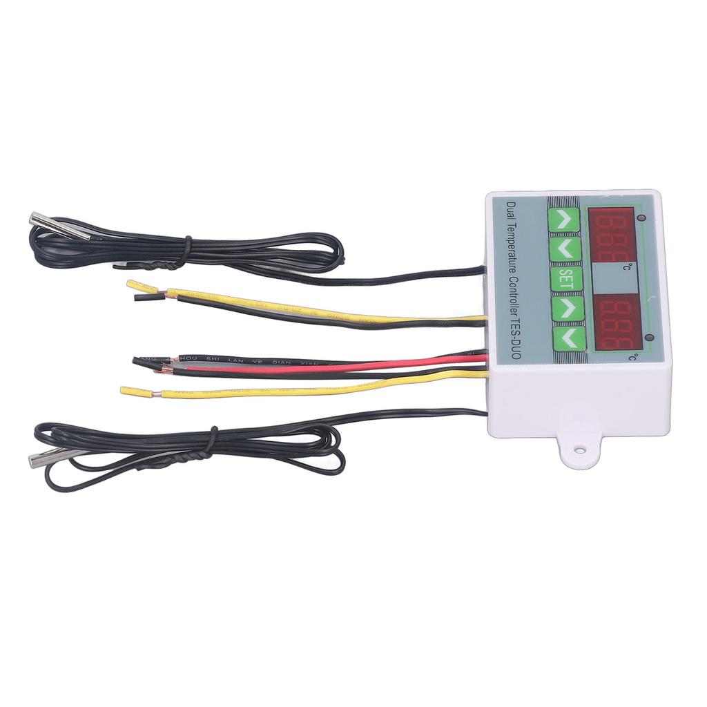 Dual Temperature Controller Waterproof Digital Thermostat with Data Storage for Reptile