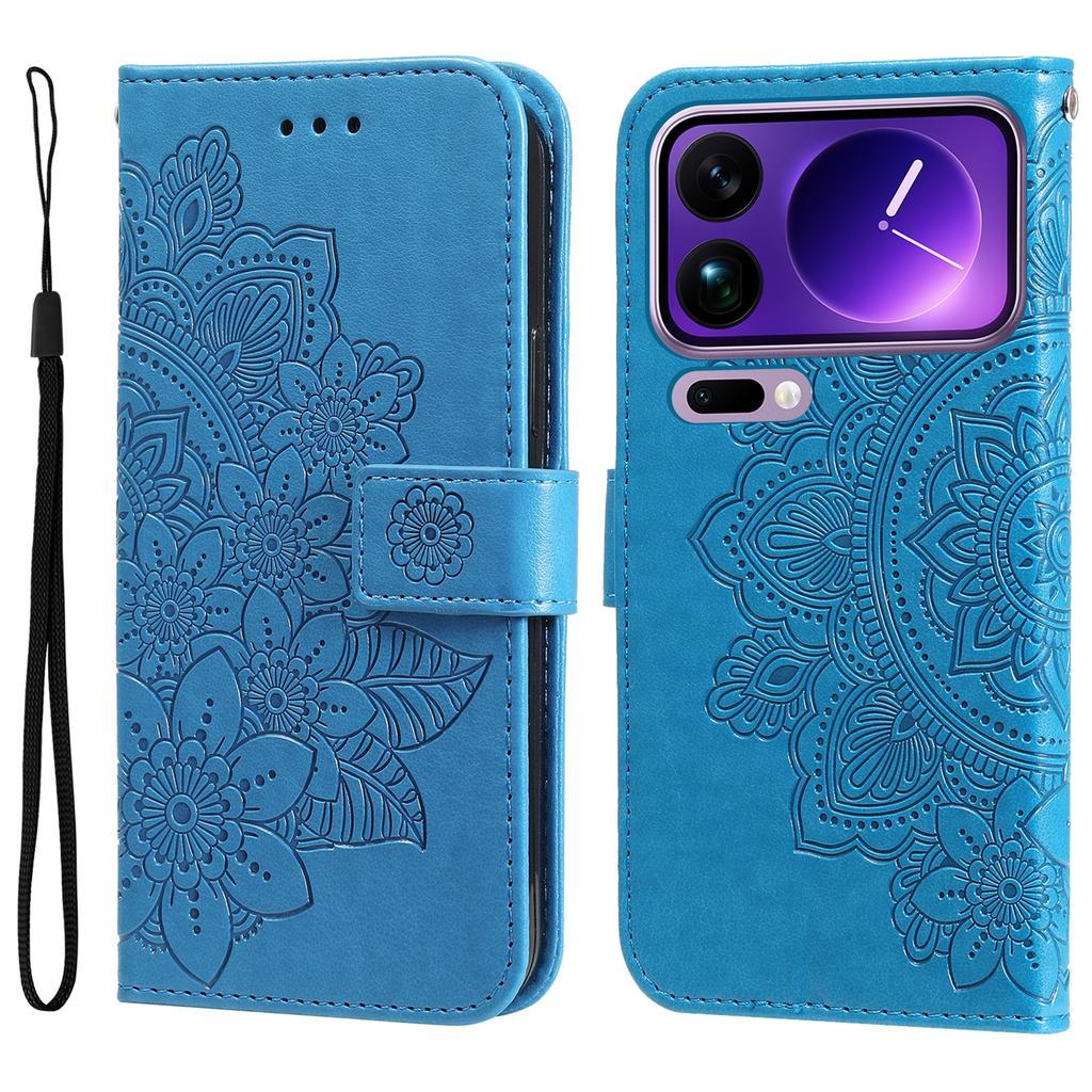 For Xiaomi 17 Pro Max Case Floral Pattern PU Leather Wallet Stand Phone Cover