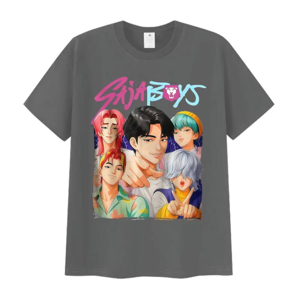 K-pop Saja Boys Demon Hunters Movies 2025 Graphic T Shirt Men's Women Retro Harajuku O-Neck Oversized Cotton T-shirt Summer Tops