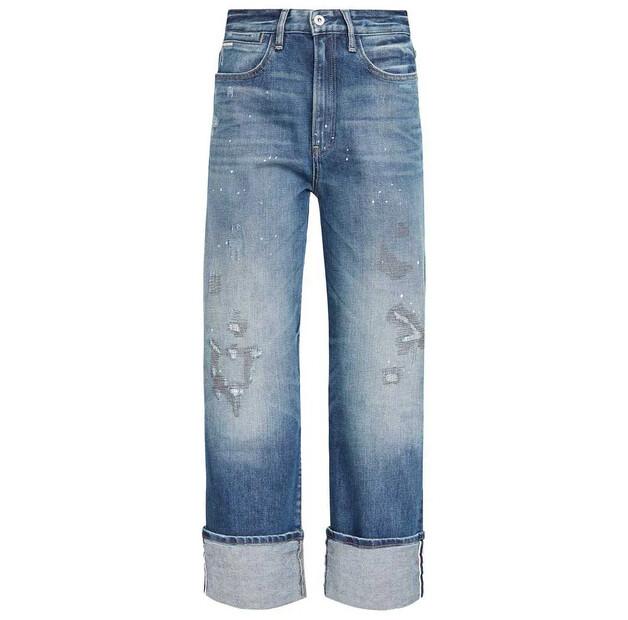 G-Star Tedie Ultra-High Waist Straight Turn Up Raw Edge Ankle джинсы