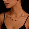 Vintage Red Star Necklace & Bracelet Set - European and American Style Choker for Girls