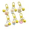Cute Custard Bear Keychain: Soft Cartoon Pendant for Girls & Students