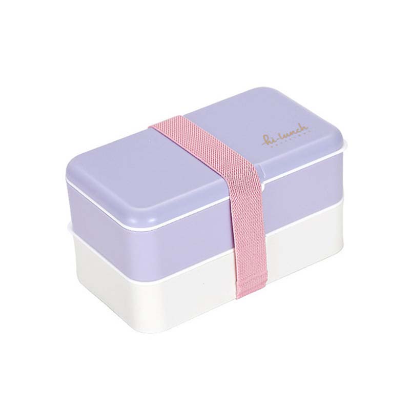 

Double-layered Lunch Box Portable Bento Box Sealed Leak-proof For School Kids Office Worker Microwave Container Food Storage Box фиолетовый