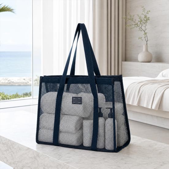Borsa da Spiaggia in Rete, Borsa Leggera ad Alta Capacità, Svuotamento Rapido Traforata, Borsa a Shopper Ultraleggera per Viaggio, Articoli da Toeletta, Cosmetici