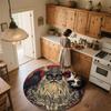 Viking Figures,Round Area Rug,Carpet Rug for Living Room Bedroom Sofa Playroom Decor,Non-slip Floor Mat