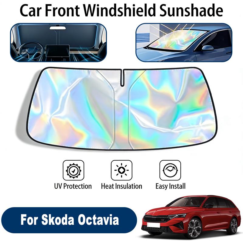 Windschutzscheiben-Sonnenschutz für Skoda Octavia, faltbar, UV-reflektierend, Frontscheiben-Sonnenschutzabdeckung, Zubehör