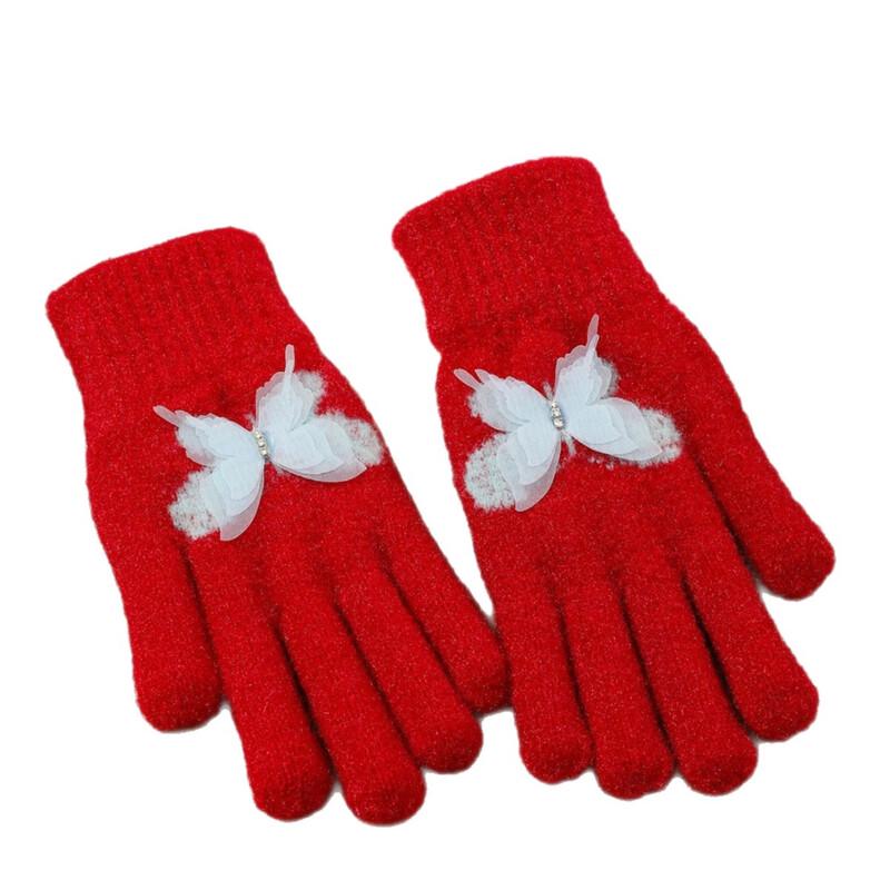 Unisex Winter Knitted Butterfly Gloves