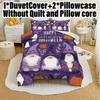 3pcs Halloween Pumpkin Monster Duvet Cover Set without Core, Quilt Cover with 2 PillowcasesSoft and Machine Washable
