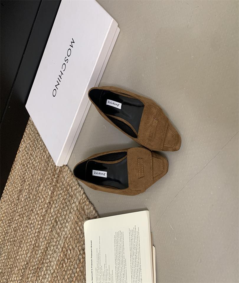 French suede pointed stiletto women's high heels spring and autumn new temperament versatile retro celebrity style commuter shoes