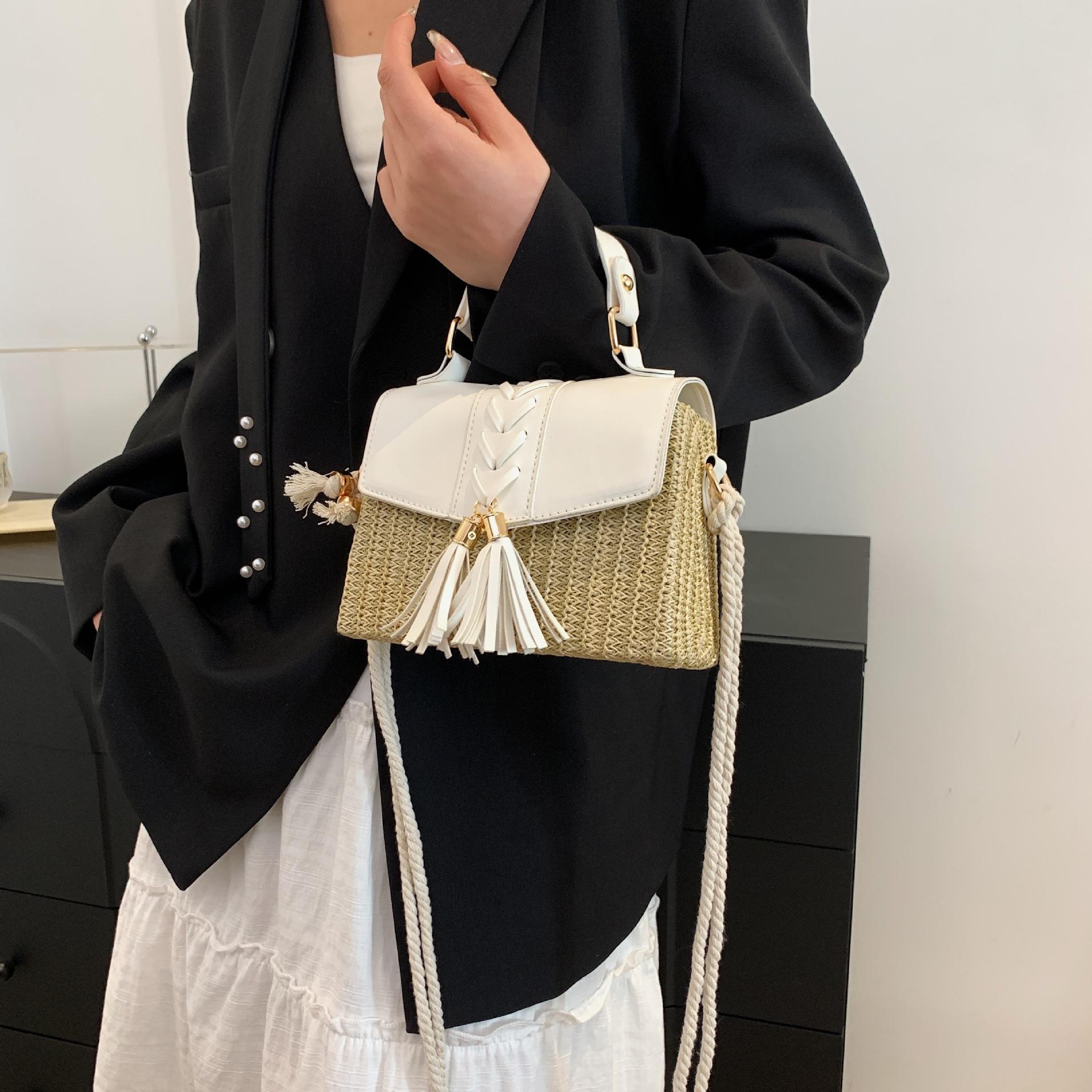 2024 Новая ручная пляжная сумка из плетеной травы — фото 3