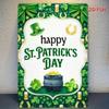 St Patrick's Day Shamrock Metal Wall Art Festive Tin Sign For Home Office Cafe Decor 7.87x11.8 Inch