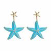 Exaggerated Drop Oil Starfish Pendant Earrings for Women Creative Metal Pentagram Earrings Beach Vacation Jewelry Gifts