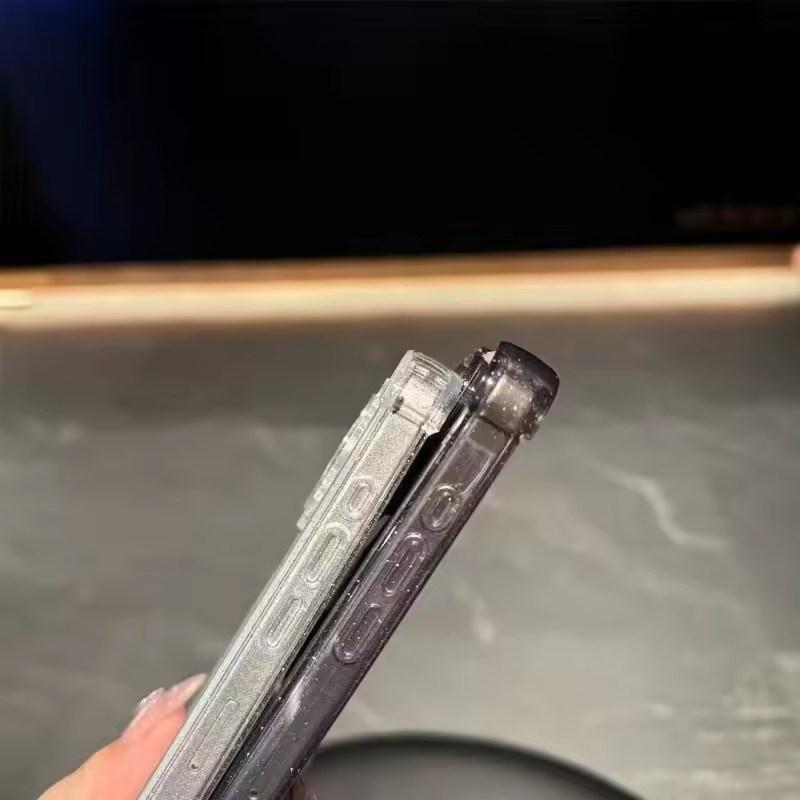 Custodia di lusso glitterata bling trasparente in silicone per iPhone 16 15 14 13 12 11 Pro Max Plus X XR XSMax 16E Placcatura Airbag Antiurto Cover in TPU