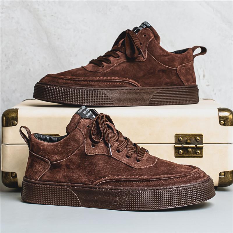 2024 Autumn New Low-top Lace-up Men's Shoes Platform-soled Trendy Casual Shoes Versatile Fashion Men's Sports Board Shoes