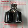 1Pair Car Accessories Glossy Blue Stainless Steels Dual Exhaust Tip Tailpipe Muffler Tip Exhaust System Auto Tools for All Car