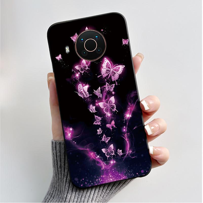 Printed Phone Case For Nokia X20/Nokia X10/Nokia X100/Nokia XR20 Capa Soft Silicone Black Shell Cover Cute Flower Cartoon Casing
