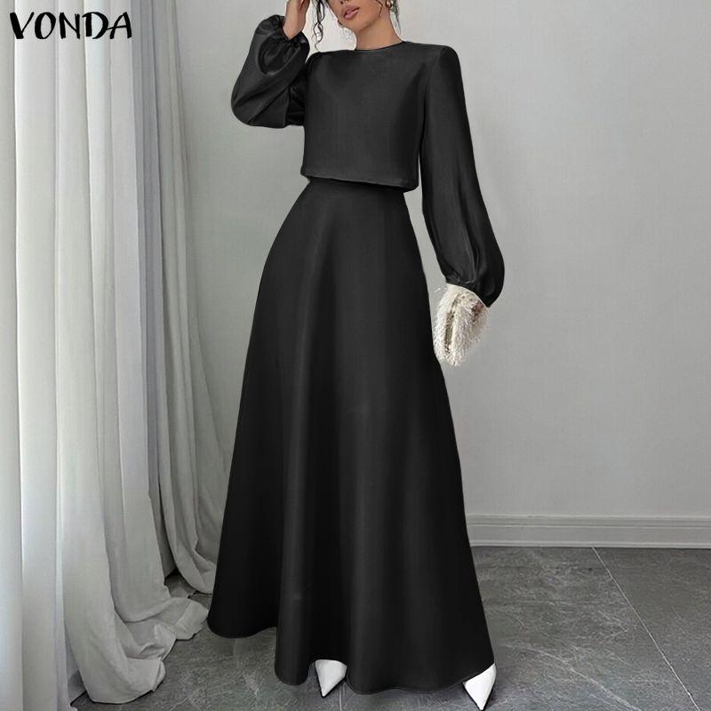 VONDA Elegant Women Outfits Long Sleeve Short Blouse and Skirts Casual Two Piece Suit Sets
